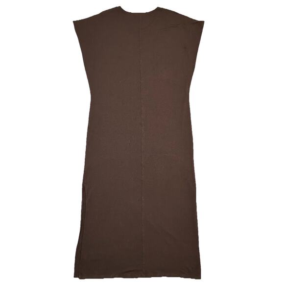 J Jill Vacation Dress XS Brown Midi Maxi Slits Dolman Pullover Casual Everyday - Picture 2 of 8